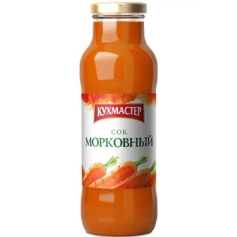 Сок морковный Кухмастер прямого отжима с мякотью, Кухмастер, 0.68 л