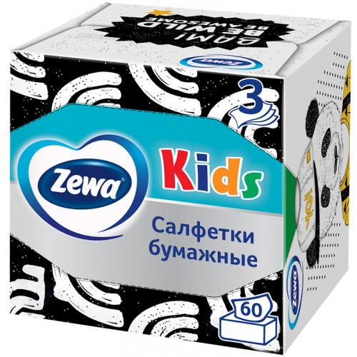Салфетки бумажные Zewa Kids детские в коробке, Эссити,