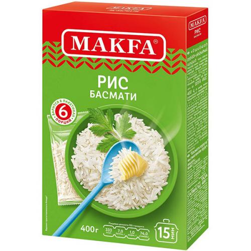 Крупа Makfa рис шлифованный Басмати, Макфа, 400 г