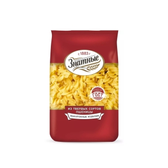 Макароны «Знатные» №73 Спиральки фигурные гр.А в/с, Экстра-М, 400 г