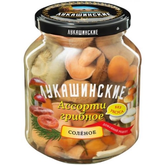 Грибы Лукашинские Ассорти соленое, ФОРВАРД, 340 г