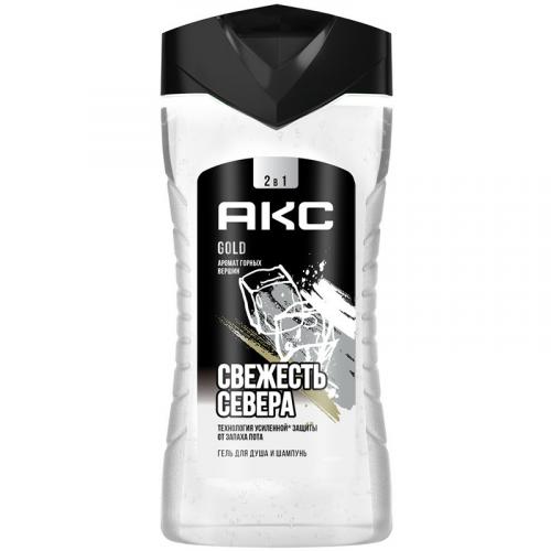 Гель для душа и шампунь Акс Gold Свежесть севера 2 в 1, Unilever HPC, 250 мл