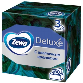 Салфетки бумажные Zewa Deluxe Арома Коллекция в коробке, 3 слоя, Эссити
