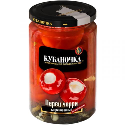 Перец черри Кубаночка острый маринованный с маслом, Кубаночка, 360 г
