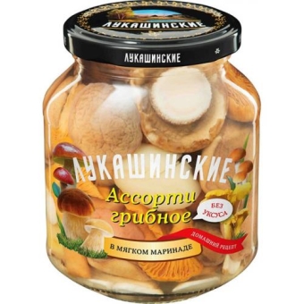Грибы Лукашинские Ассорти маринованное, ФОРВАРД, 340 г