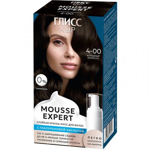 Краска-мусс стойкая Глисс Кур Mousse Expert для волос, 4.00 Холодный эспрессо, Лаб Индастриз, .