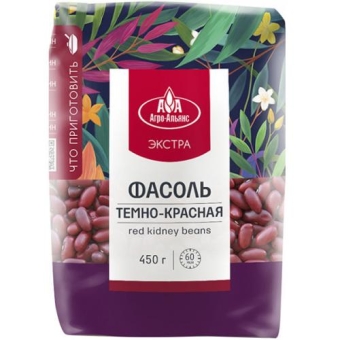 Фасоль Агро-Альянс Экстра темно-красная, Агро-Альянс, 450 г