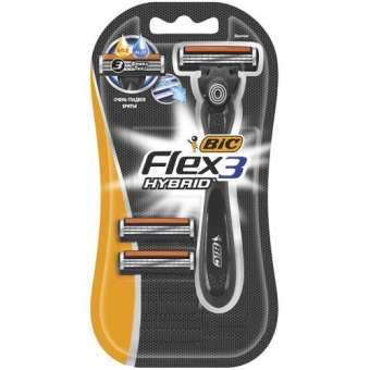 Станок бритвенный Bic Flex 3 Hybrid + 2 кассеты, BIC
