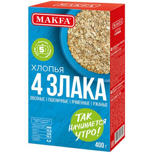 Хлопья Makfa 4 злака, Макфа, 400 г