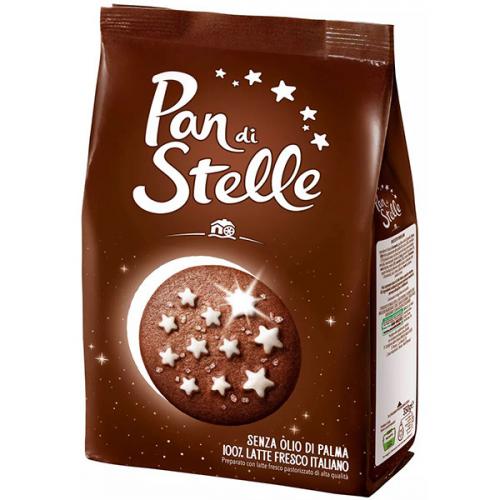 Печенье сахарное Mulino Bianco Pan Di Stelle с какао и шоколадом, Barilla, 350 г