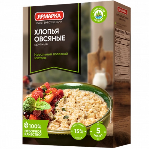 Хлопья овсяные Ярмарка крупные, Ярмарка, 350 г