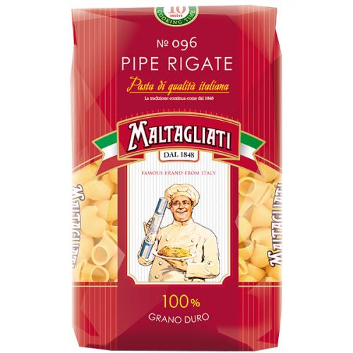 Макаронные изделия Maltagliati 096 Pipe rigate Рожок рифленый крупный, Инфолинк, 450 г
