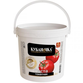 Паста томатная Кубаночка 25%, Кубаночка, 4 кг