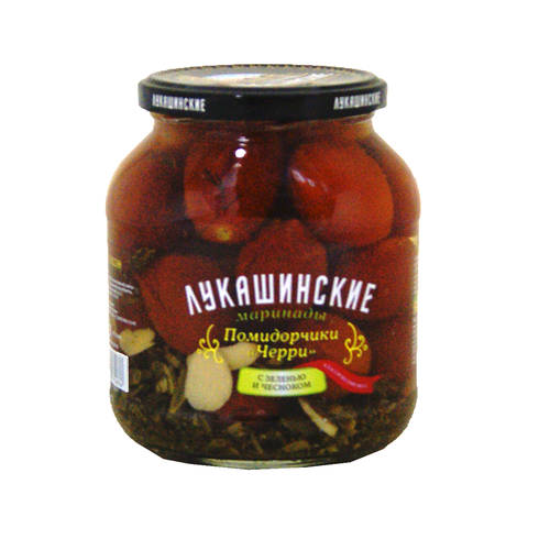 Помидорчики 'Лукашинские' ЧЕРРИ маринованные с зеленью и чесноком, Форвард, 670 г
