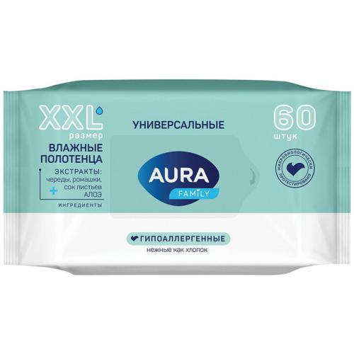 Полотенца влажные Aura Family, Коттон Клаб,