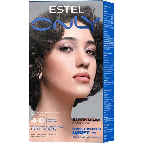 Краска-гель стойкая Estel Only для волос, 4/0 шатен, Эстель, 125 мл