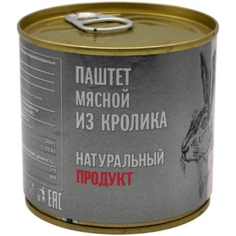 Паштет мясной Натуральный продукт из кролика, ж/б, Эталон Вкуса, 250 г