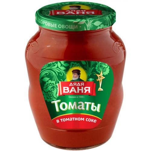 Томаты Дядя Ваня в томатном соке, Дядя Ваня Трейдинг, 680 г