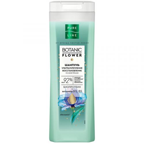 Шампунь Чистая линия Pure Line Ультраукрепление и восстановление волос по всей длине, Концерн Калина, 400 мл