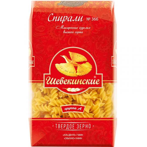 Макаронные изделия Шебекинские 366 Спирали, Инфолинк, 450 г