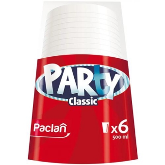 Стаканы пластиковые Paclan Party Classic прозрачные, Paclan, 500 мл