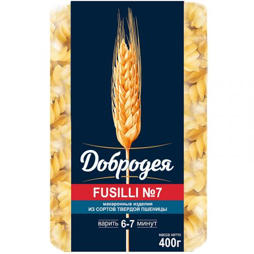 Макаронные изделия Добродея Fusilli N7 Спираль, Добродея, 400 г
