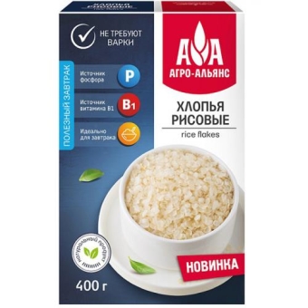 Хлопья Агро-Альянс рисовые, Агро-Альянс, 400 г