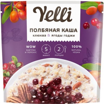 Каша полбяная Yelli клюква и ягоды годжи, Ярмарка, 60 г