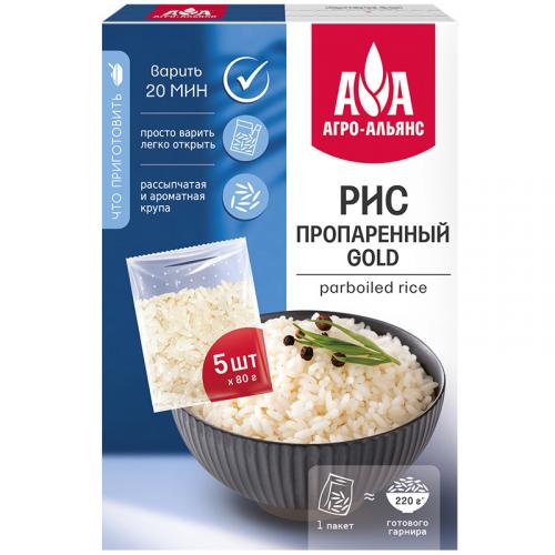 Крупа Агро-Альянс Рис пропаренный Gold, Агро-Альянс, 400 г