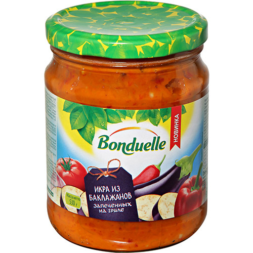 Икра из баклажанов Bonduelle, запеченных на гриле, Бондуэль, 530 г