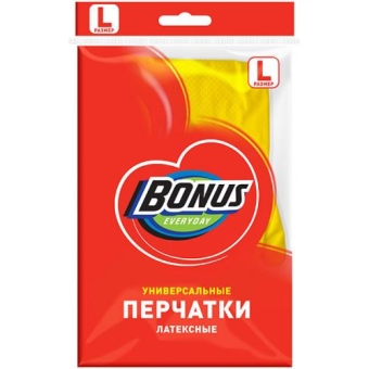 Перчатки латексные Bonus, размер L, БИОСФЕРА СЕРВИС