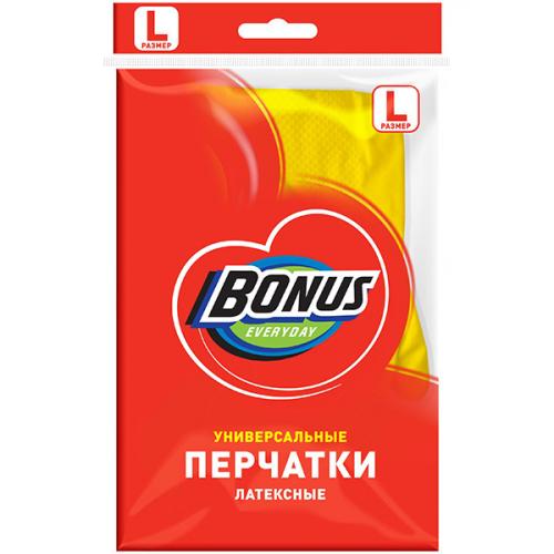 Перчатки латексные Bonus, размер L, БИОСФЕРА СЕРВИС, .