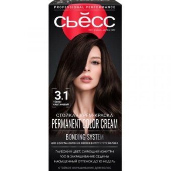 Крем-краска стойкая Сьесс для волос, 3-1 Темно-каштановый, Лаб Индастриз