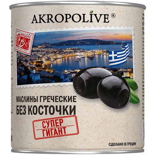 Маслины греческие Akropolive Супергигант без косточки, БАРС, 810 г