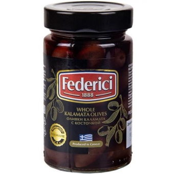 Оливки Federici Каламата с косточкой, Olive Line International S.L., 300 г