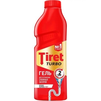 Гель Tiret Turbo для устранения сложных засоров в трубах, Reckitt Benckiser (HyHo), 1000 мл