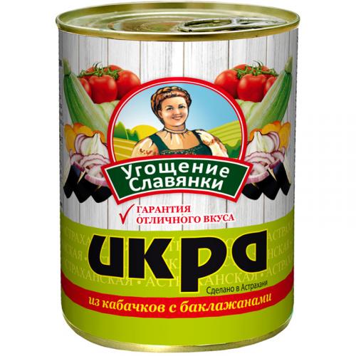 Икра Угощение Славянки из кабачков с баклажанами, ПИКАНТА, 360 г