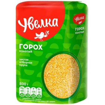 Крупа Увелка горох колотый шлифованный, Увелка, 800 г