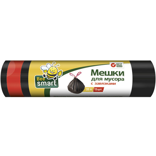 Мешки для мусора Bee Smart с завязками, Paclan, 35 л