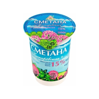 Сметана «Пискарёвский» 15%, Пискарёвский МЗ, 200 г