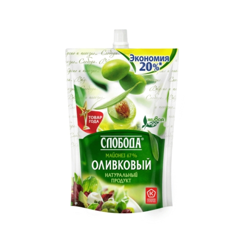 Майонез «Слобода» Оливковый 67% (с дозат), Эфко, 800 мл