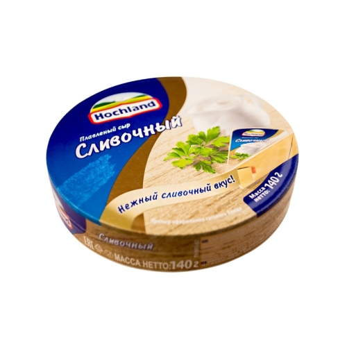 Сыр плавленый «Хохланд» Сливочный 50% (круг), Хохланд, 140 г