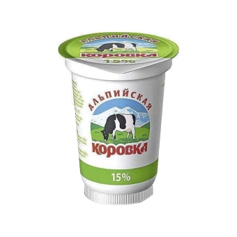 Сметанный продукт «Альпийская коровка» 15%, Озерецкий МК, 400 г