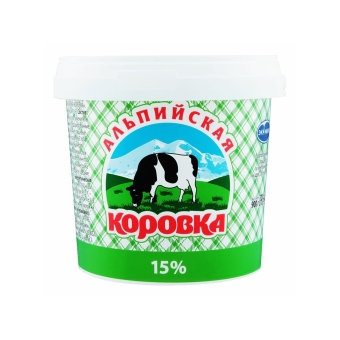 Сметанный продукт «Альпийская коровка» 15%, Озерецкий МК, 5 кг