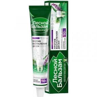 Паста зубная Лесной бальзам на отваре трав с экстрактом шалфея и алоэ вера против воспаления десен, Концерн Калина, 75 мл