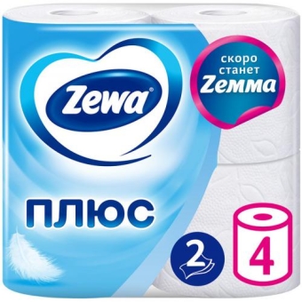 Бумага туалетная Zewa Плюс без аромата, 2 слоя, Эссити
