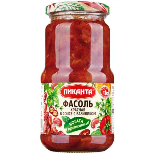Фасоль красная Пиканта в соусе с базиликом, Пиканта, 480 г