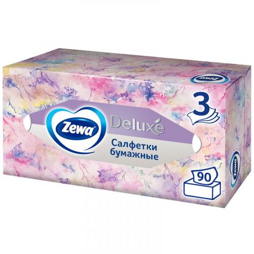 Салфетки бумажные Zewa Deluxe Design в коробке, 3 слоя, Эссити, .