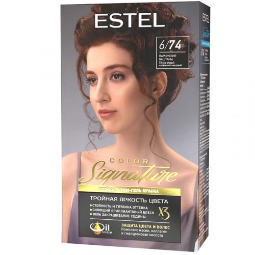 Крем-гель краска стойкая Estel Color Signature для волос, 6/74 парижские каштаны, Эстель, 150 мл