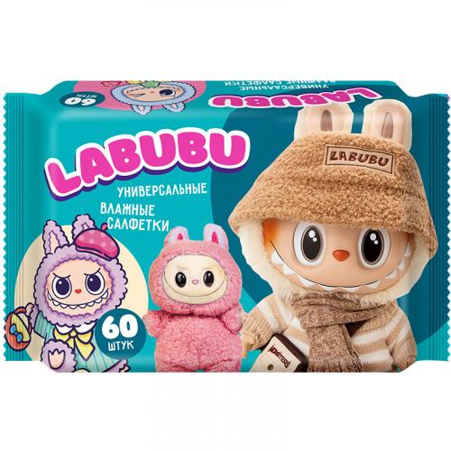 Салфетки влажные Labubu универсальные, дизайн Mix, Авангард,